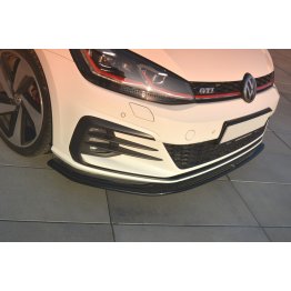 Накладка сплиттер на передний бампер Вар4 на Volkswagen Golf VII GTI рестайл